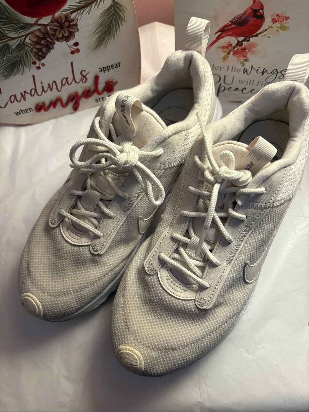 Nike Women’s White Air Max Mesh Lace-Up Sneakers